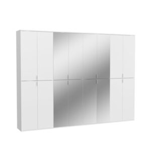 Xonox Combinação de roupeiro - imitação branco e branco brilhante, 244x193x34 cm