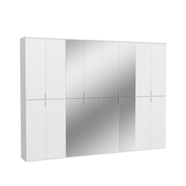 Xonox Combinação de roupeiro - imitação branco e branco brilhante, 244x193x34 cm