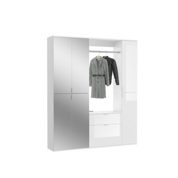 Xonox Combinação de roupeiro - imitação branco e branco brilhante, 152x193x34 cm