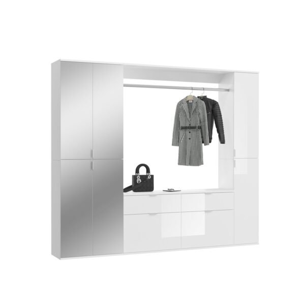 Xonox Combinação de roupeiro - imitação branco e branco brilhante, 212x193x34 cm