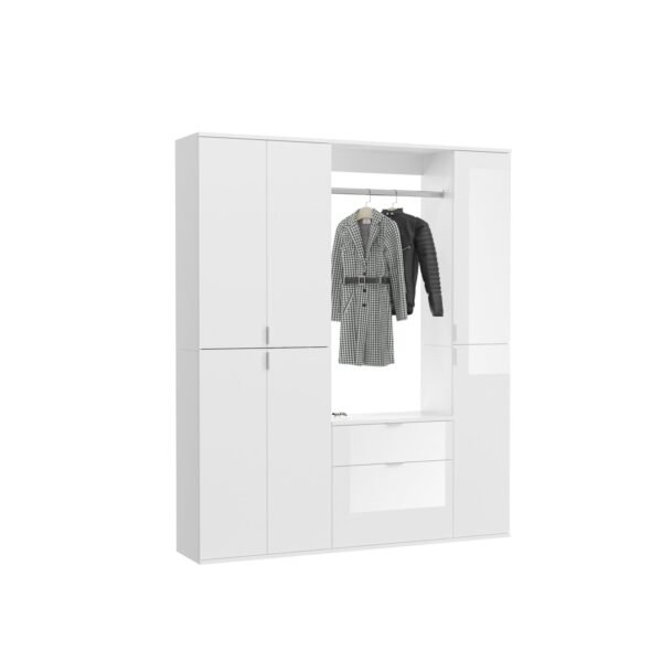 Xonox Combinação de roupeiro - imitação branco e branco brilhante, 152x193x34 cm