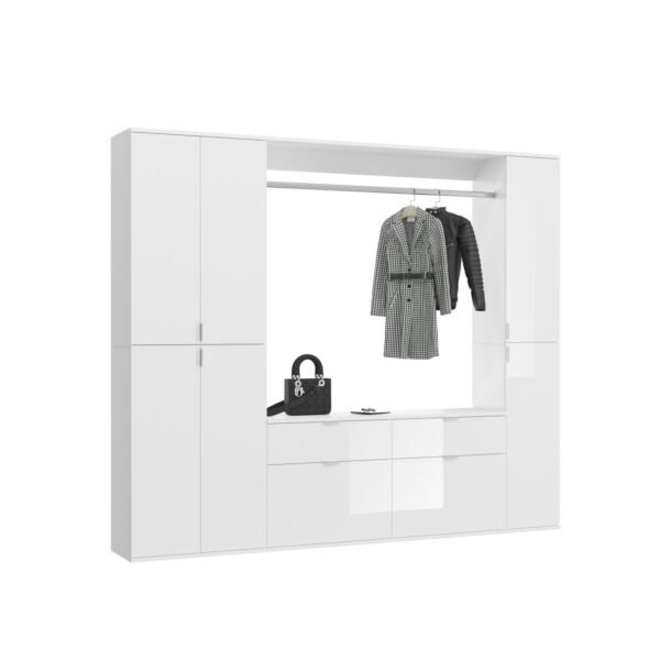 Xonox Combinação de roupeiro - imitação branco e branco brilhante, 212x193x34 cm