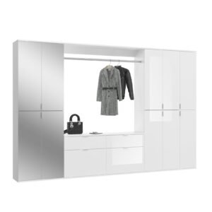 Xonox Combinação de roupeiro - imitação branco e branco brilhante, 273x193x34 cm