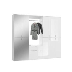 Xonox Combinação de roupeiro - imitação branco e branco brilhante, 213x193x34 cm
