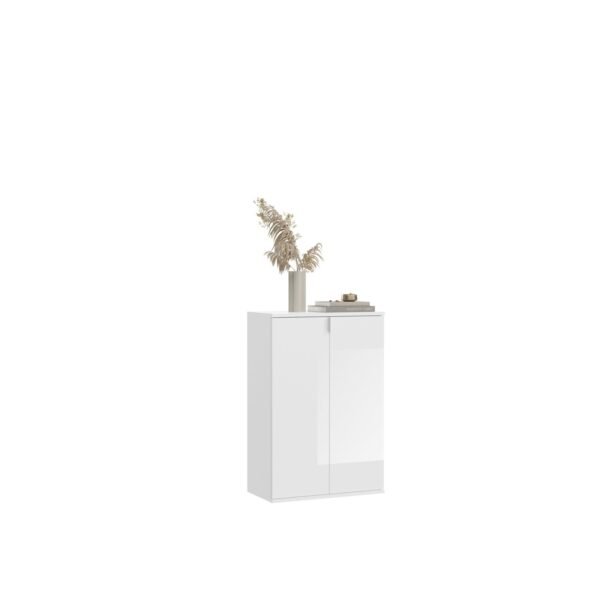 Xonox sapateira - imitação branco e branco brilhante, 61x99x34 cm