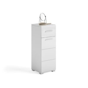 Xonox armário independente - imitação branco e branco brilhante moldado, 30x80x31 cm