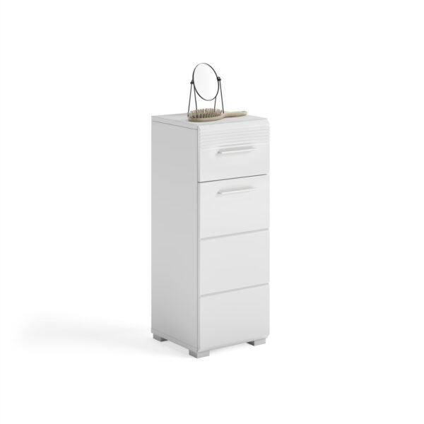 Xonox armário independente - imitação branco e branco brilhante moldado, 30x80x31 cm