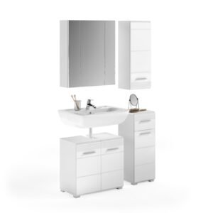 Xonox combinação de banho - imitação branco e branco brilhante moldado, 105x182x34 cm