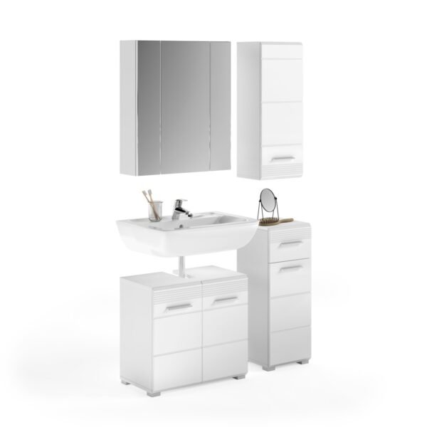 Xonox combinação de banho - imitação branco e branco brilhante moldado, 105x182x34 cm
