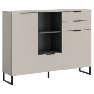 Xonox Aparador alto - efeito caxemira e preto, 112x150x37 cm