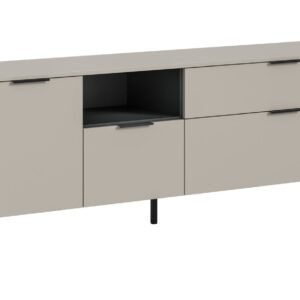 Xonox Móvel de TV baixo - efeito caxemira e preto, 64x185x41 cm