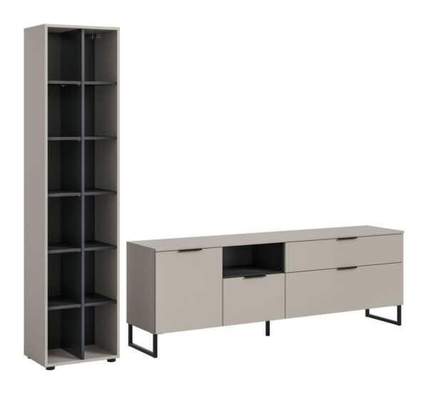 Xonox Combinação de sala - efeito caxemira e preto, 245x192x41 cm