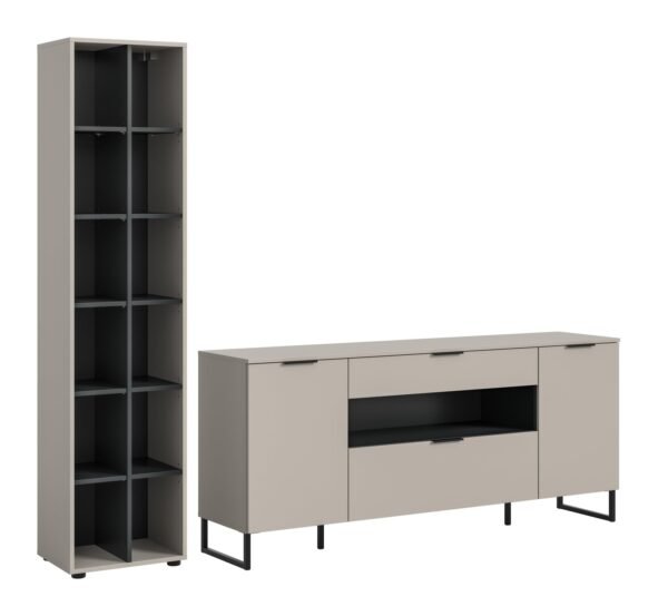 Xonox Combinação de sala - efeito caxemira e preto, 245x192x41 cm