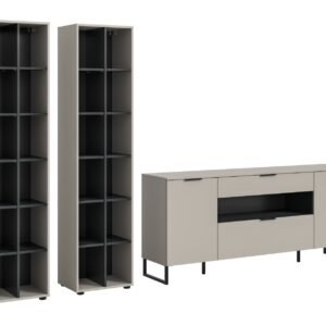 Xonox Combinação de sala - efeito caxemira e preto, 305x192x41 cm