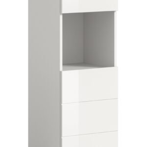 Xonox armário independente - brilhante branco, moldado, 38x106x34 cm