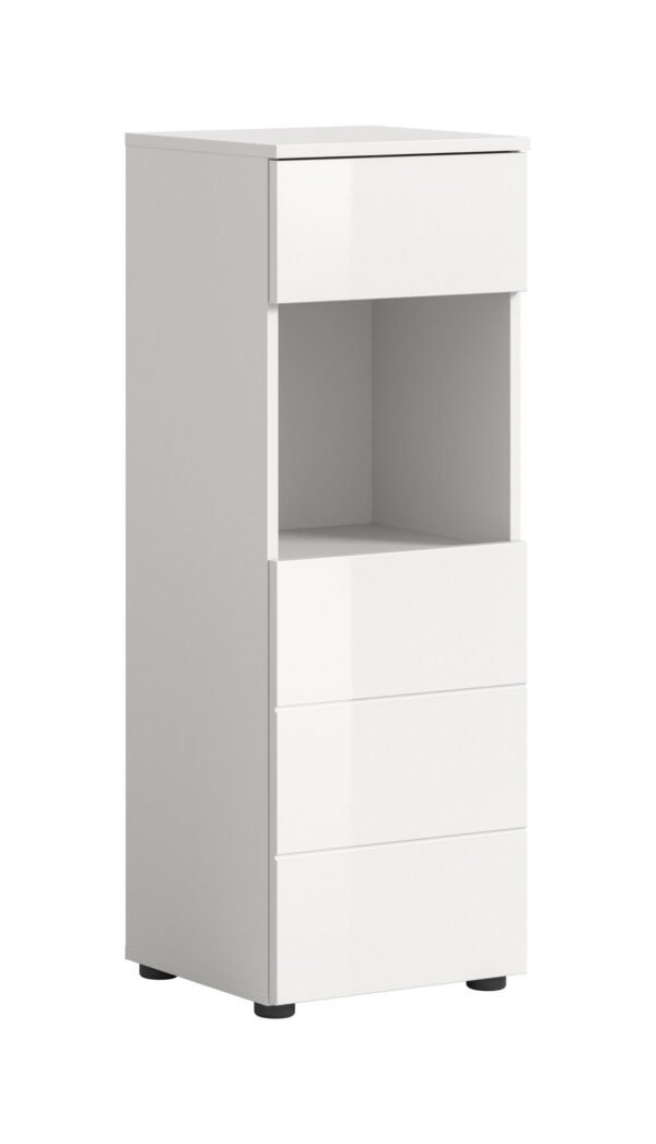 Xonox armário independente - brilhante branco, moldado, 38x106x34 cm
