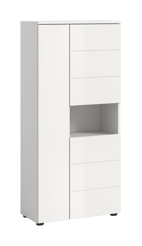 Xonox armário independente - brilhante branco, moldado, 60x133x34 cm