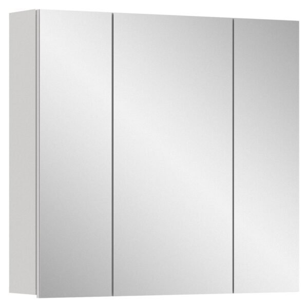 Xonox armário com espelho - melamina branca e branco brilhante moldado, 82x77x18 cm