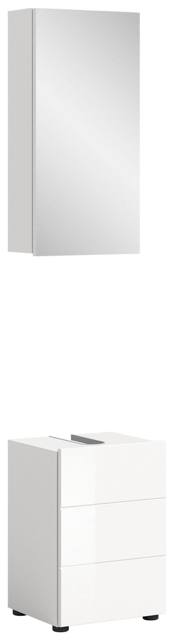 Xonox Combinação de banho com iluminação - melamina branca e branco brilhante termoformado, 38x190x34 cm