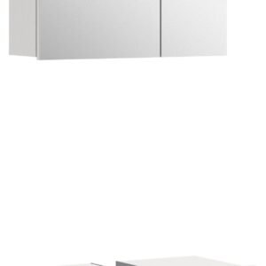 Xonox Combinação de banho com iluminação - melamina branca e branco brilhante termoformado, 60x190x34 cm