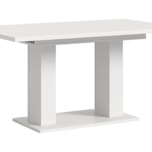 Xonox mesa de jantar - acabamento branco com base de coluna dupla