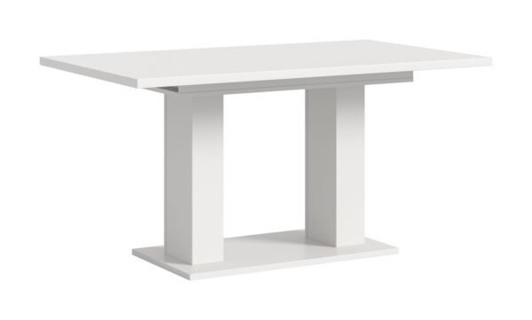 Xonox mesa de jantar - acabamento branco com base de coluna dupla