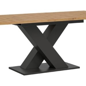 Xonox mesa de jantar - Artisan acabamento e acabamento cinzento com Base em X