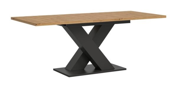 Xonox mesa de jantar - Artisan acabamento e acabamento cinzento com Base em X