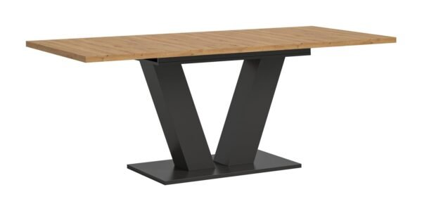 Xonox mesa de jantar - Artisan acabamento e acabamento cinzento com Base em V