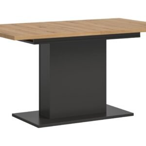 Xonox mesa de jantar - Artisan acabamento e acabamento cinzento com base pedestal