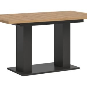 Xonox mesa de jantar - Artisan acabamento e acabamento cinzento com base de coluna dupla