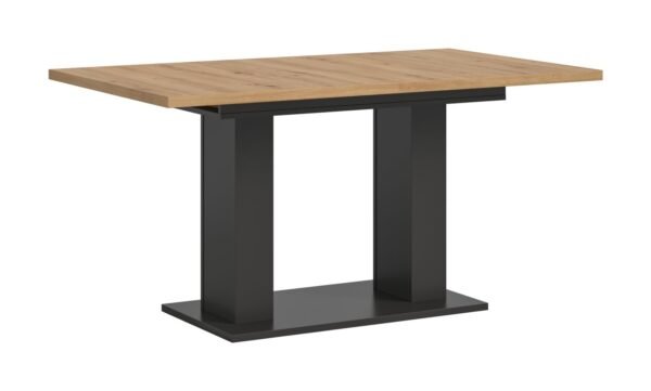 Xonox mesa de jantar - Artisan acabamento e acabamento cinzento com base de coluna dupla