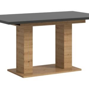 Xonox mesa de jantar - Artisan acabamento e acabamento cinzento com base de coluna dupla