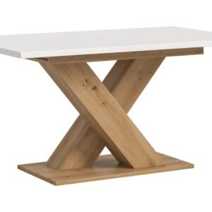 Xonox mesa de jantar - Artisan acabamento e acabamento branco com Base em X