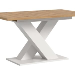 Xonox mesa de jantar - Artisan acabamento e acabamento branco com Base em X