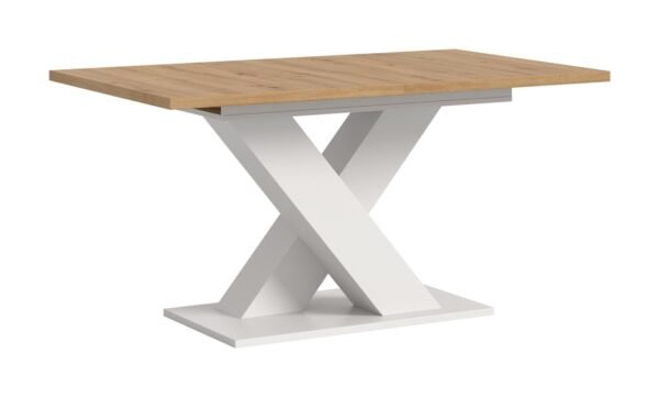 Xonox mesa de jantar - Artisan acabamento e acabamento branco com Base em X
