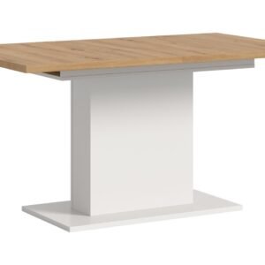 Xonox mesa de jantar - Artisan acabamento e acabamento branco com base pedestal