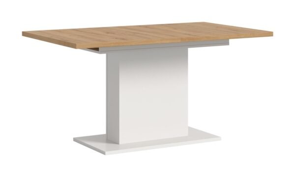 Xonox mesa de jantar - Artisan acabamento e acabamento branco com base pedestal