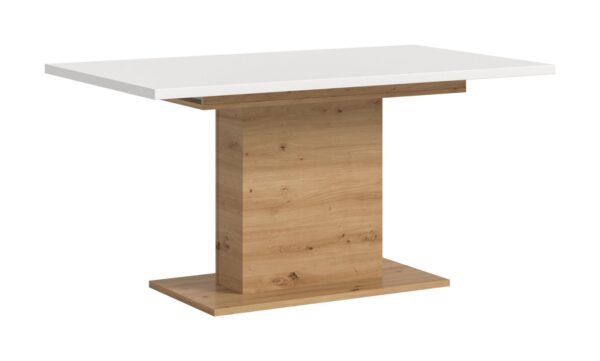 Xonox mesa de jantar - Artisan acabamento e acabamento branco com base pedestal