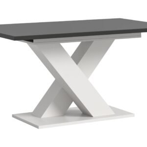 Xonox mesa de jantar - branco e acabamento cinzento com Base em X