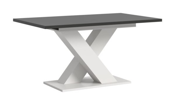 Xonox mesa de jantar - branco e acabamento cinzento com Base em X
