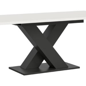 Xonox mesa de jantar - branco e acabamento cinzento com Base em X