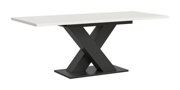 Xonox mesa de jantar - branco e acabamento cinzento com Base em X