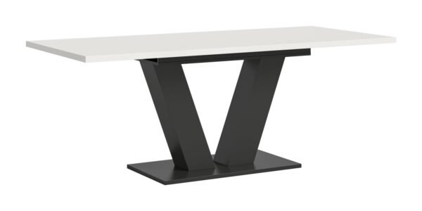 Xonox mesa de jantar - branco e acabamento cinzento com Base em V