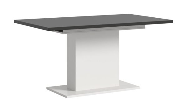 Xonox mesa de jantar - branco e acabamento cinzento com base pedestal