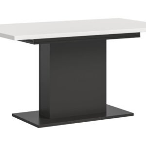 Xonox mesa de jantar - branco e acabamento cinzento com base pedestal