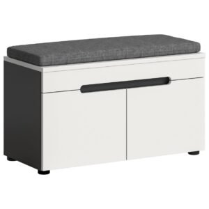 Xonox Banco com almofada de assento - imitação branco, 80x45x37 cm