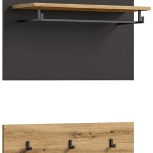Xonox Painel de roupeiro - acabamento cinzento basalto e artisan acabamento, 80x73x27 cm