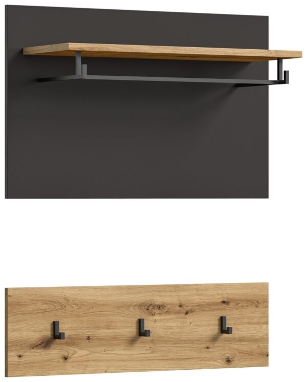 Xonox Painel de roupeiro - acabamento cinzento basalto e artisan acabamento, 80x73x27 cm