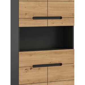 Xonox Armário alto largo - acabamento cinzento basalto e artisan acabamento, 76x193x34 cm